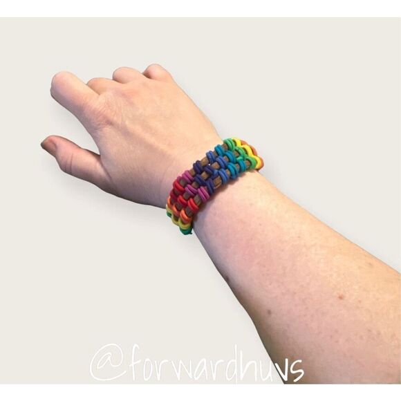 Rainbow Leather Weave Bracelet - Celebrate Differences in Style - Picture 5 of 10